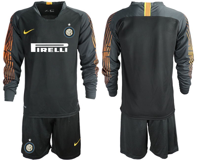 2018-19 Inter Milan Black Long Sleeve Soccer Jersey