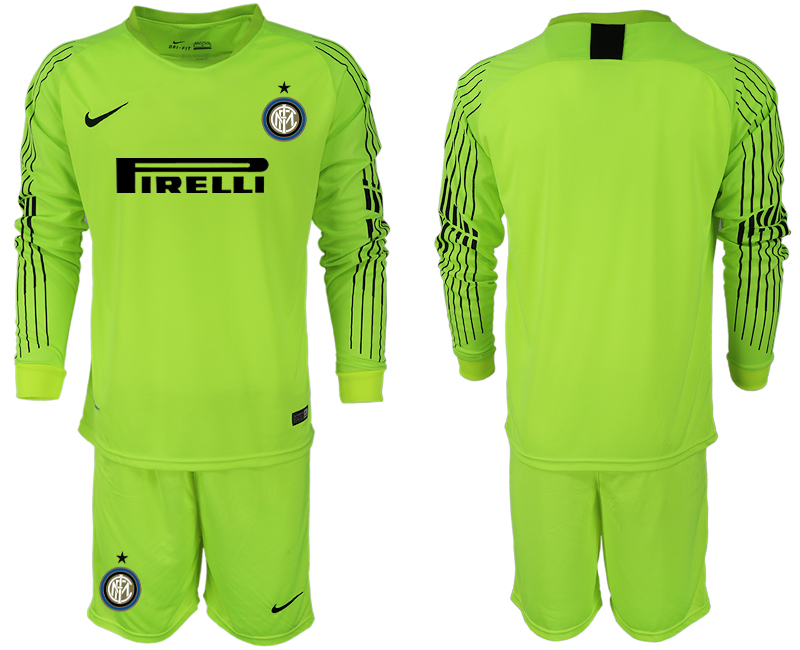 2018-19 Inter Milan Fluorescent Green Long Sleeve Soccer Jersey