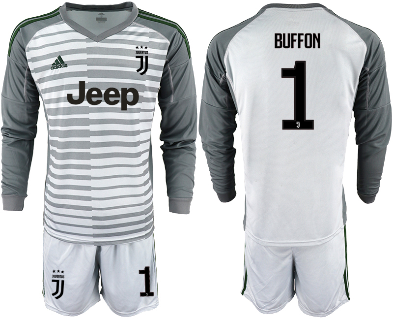 2018-19 Juventus 1 BUFFON Gray Long Sleeve Goalkeeper Soccer Jersey - Click Image to Close