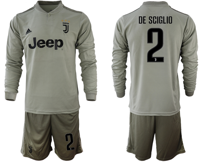 2018-19 Juventus 2 DE SCIGLIO Away Long Sleeve Soccer Jersey