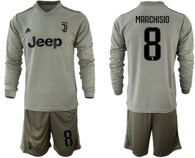 2018-19 Juventus 8 MARCHISIO Away Long Sleeve Soccer Jersey