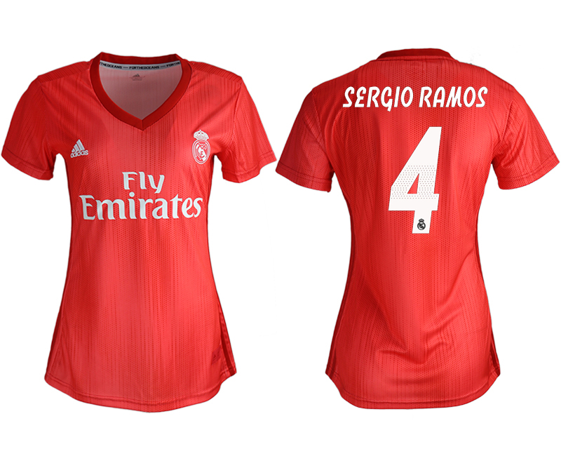 2018-19 Real Madrid 4 SERGIO RAMOS Away Women Soccer Jersey