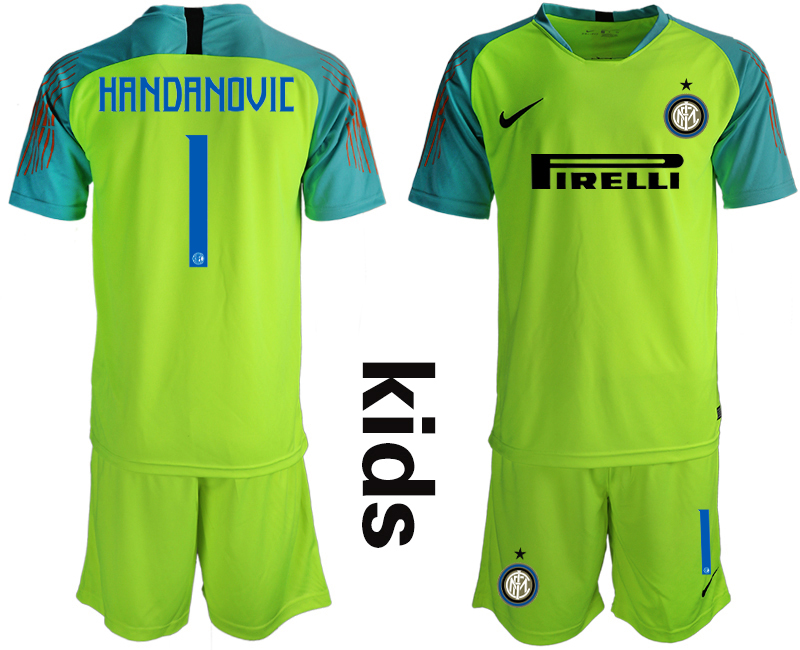2018-19 Inter Milan 1 HANDANOVIC Fluorescent Green Youth Goalkeeper Soccer Jersey