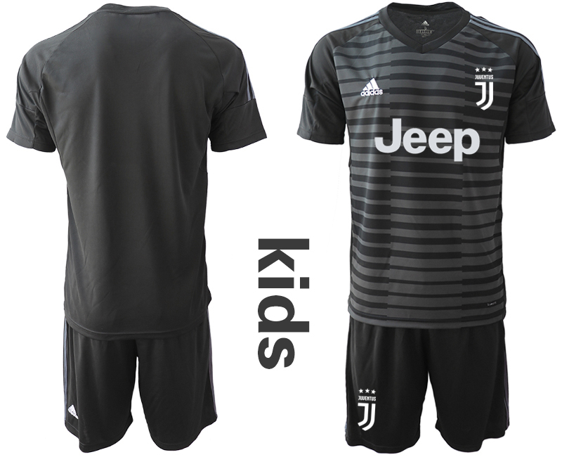 2018-19 Juventus Black Youth Goalkeeper Soccer Jersey