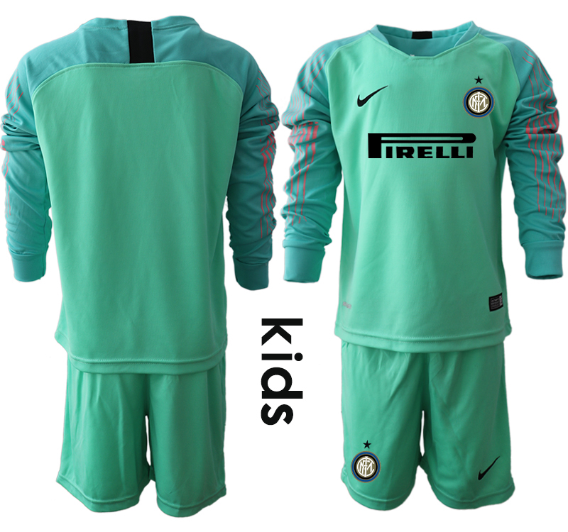 2018-19 Inter Milan Green Youth Long Sleeve Soccer Jersey