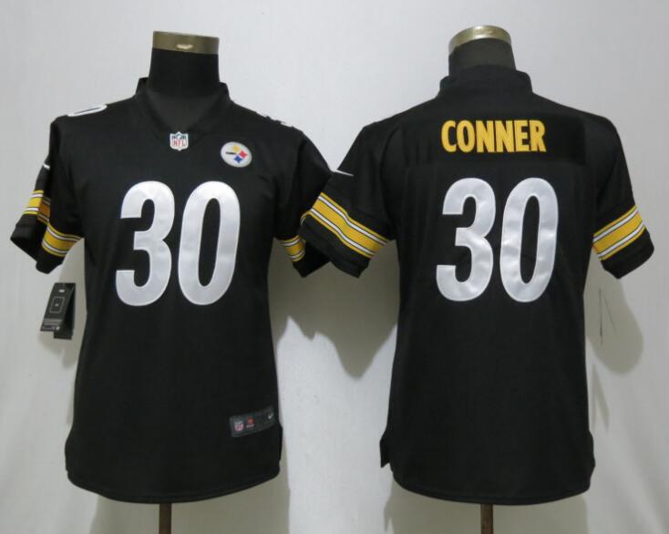 Nike Steelers 30 James Conner Black Women Vapor Untouchable Limited Jersey