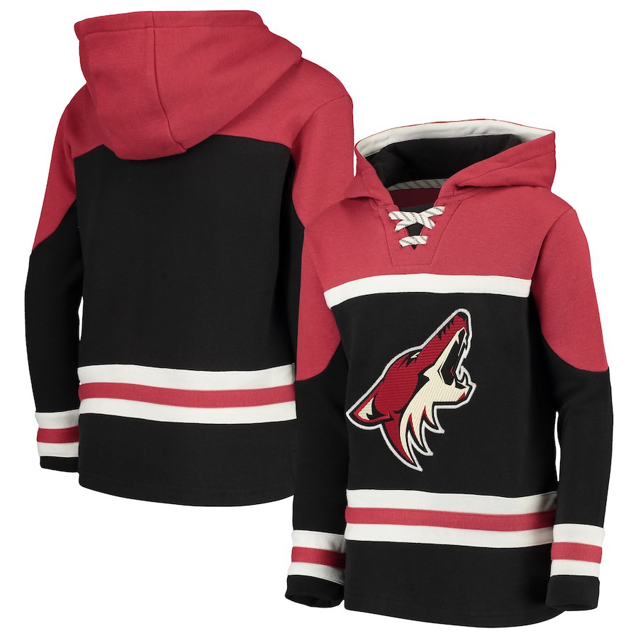 Arizona Coyotes Red Men's Customized All Stitched Hooded Sweatshirt
