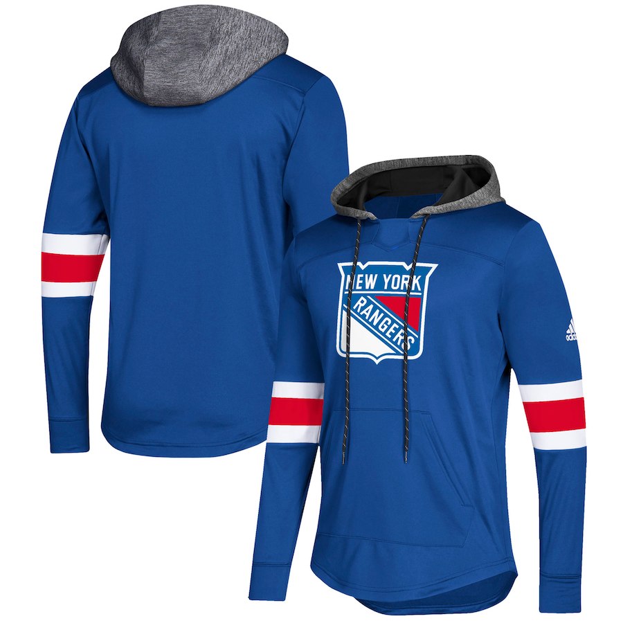 New York Rangers Blue Women's Customized All Stitched Hooded Sweatshirt