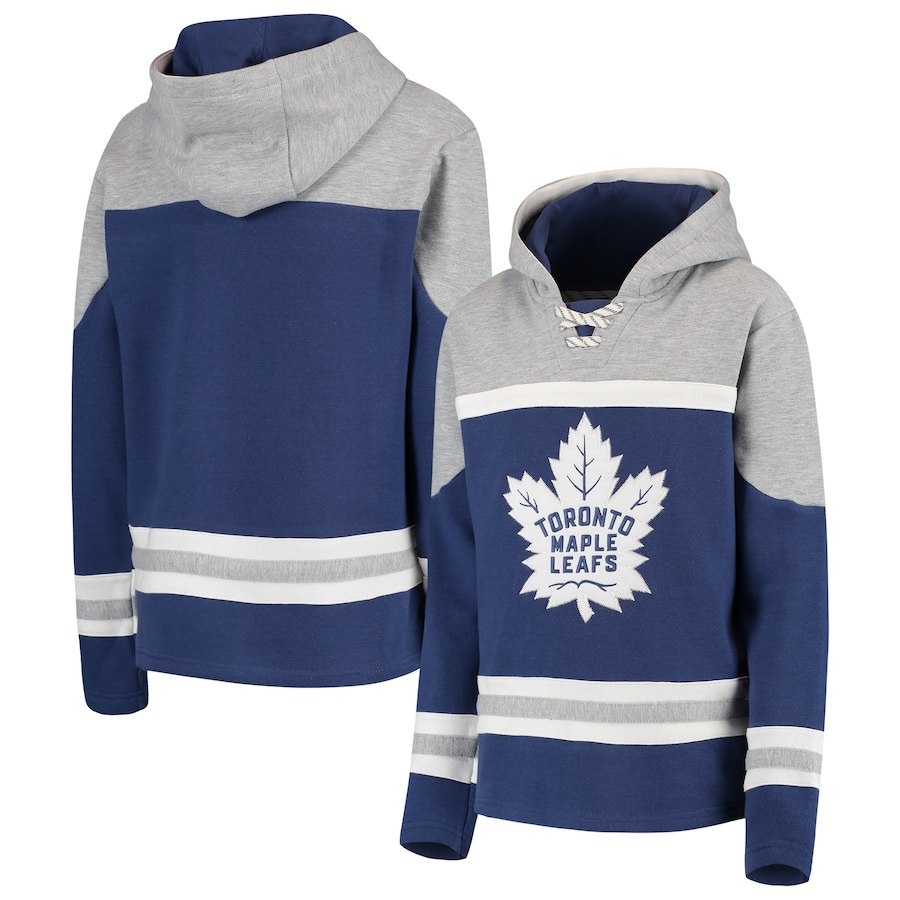 Toronto Maple Leafs Blue Men's Customized All Stitched Hooded Sweatshirt
