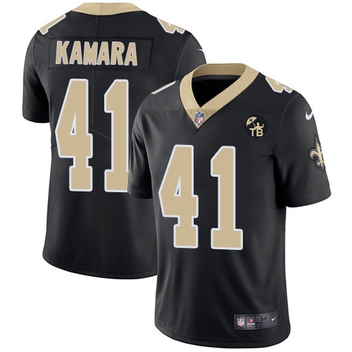 Nike Saints 41 Alvin Kamara White Black Youth With Tom Benson Patch Vapor Untouchable Limited Jersey - Click Image to Close