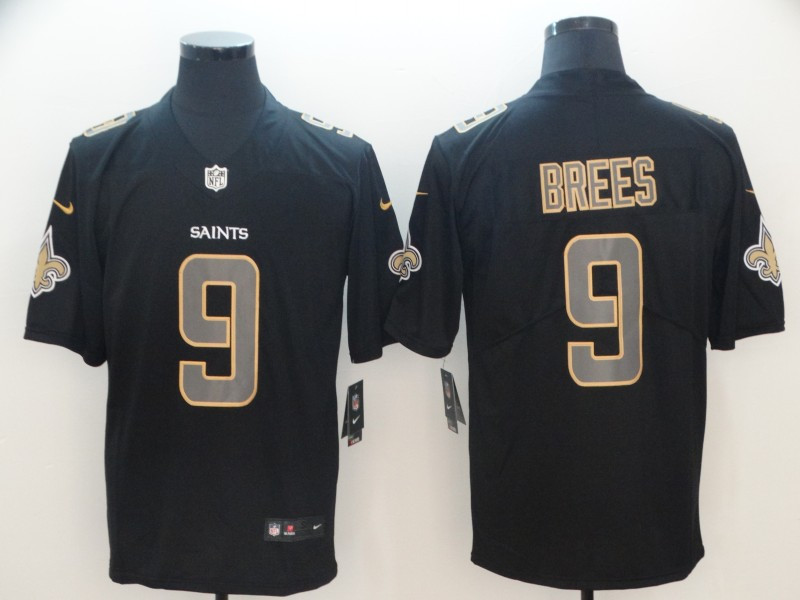 Nike Saints 9 Drew Brees Black Impact Rush Limited Jersey