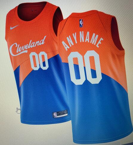 Cleveland Cavaliers Blue Orange Men's Customize Nike Swingman Jersey