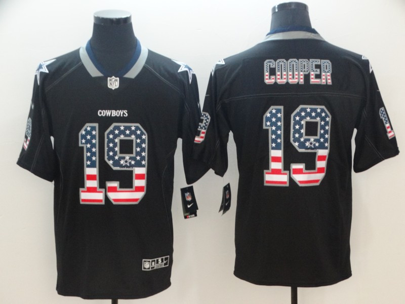 Nike Cowboys 19 Amari Cooper Black USA Flag Fashion Limited Jersey