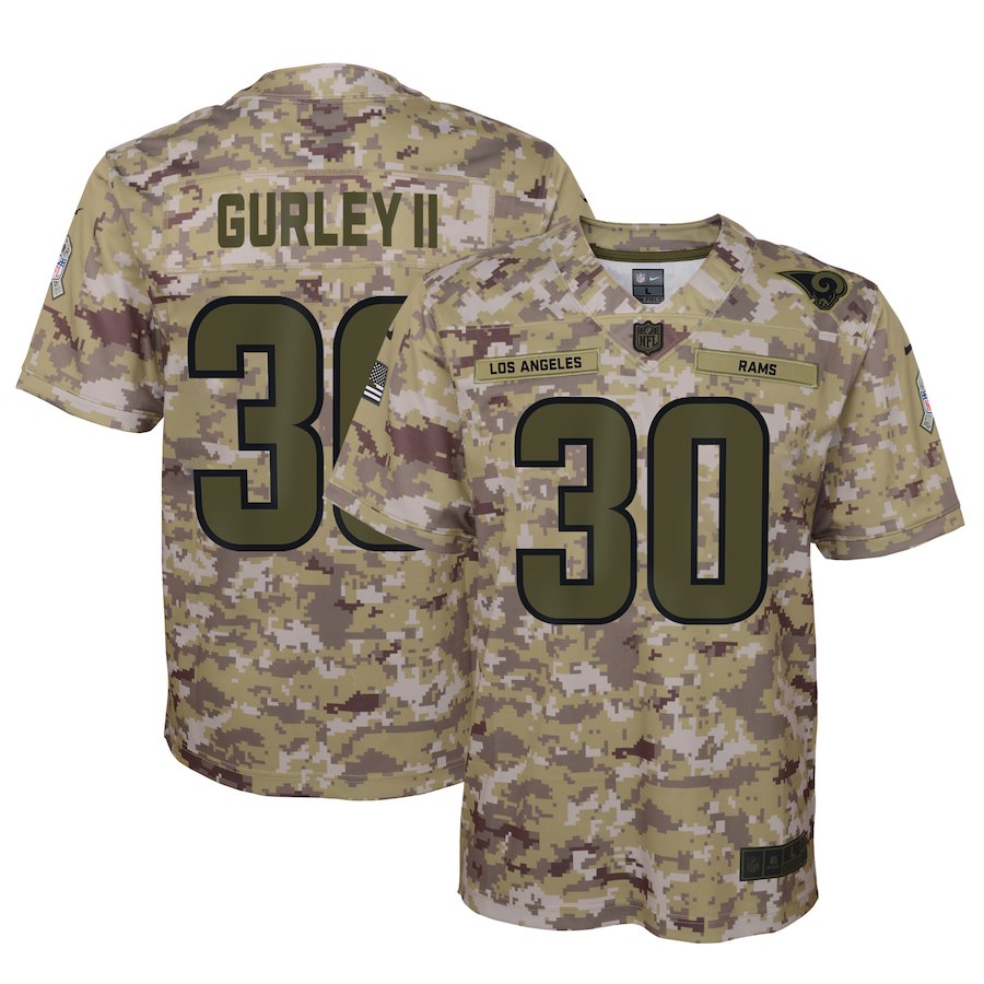 Nike Rams 30 Todd Gurley II Camo Youth Salute To Service Limited Jersey