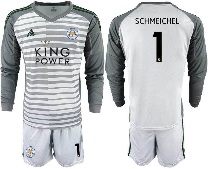 2018-19 Leicester City 1 SCHMEICHEL Gray Long Sleeve Goalkeeper Soccer Jersey