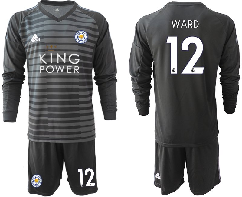 2018-19 Leicester City 12 WARD Black Long Sleeve Goalkeeper Soccer Jersey