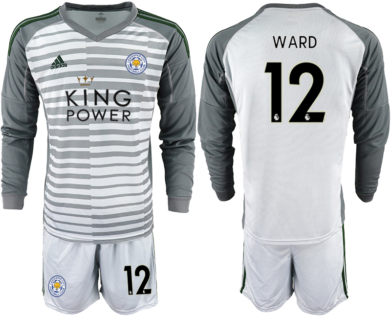 2018-19 Leicester City 12 WARD Gray Long Sleeve Goalkeeper Soccer Jersey