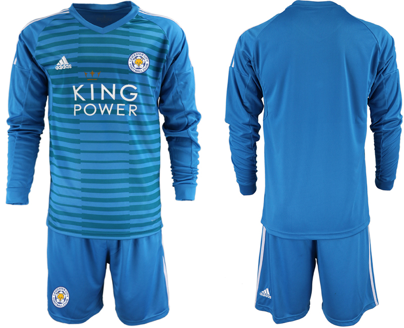 2018-19 Leicester City Blue Long Sleeve Goalkeeper Soccer Jersey