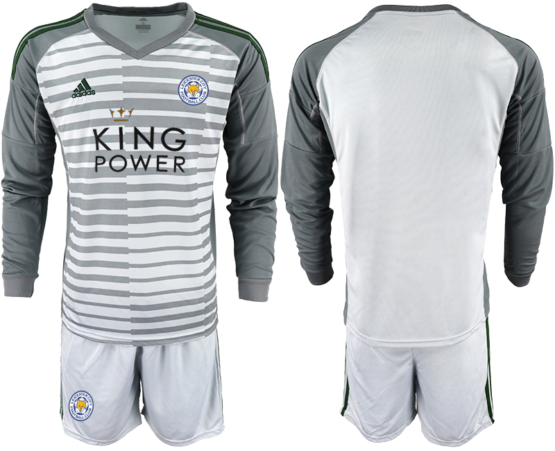 2018-19 Leicester City Gray Long Sleeve Goalkeeper Soccer Jersey - Click Image to Close