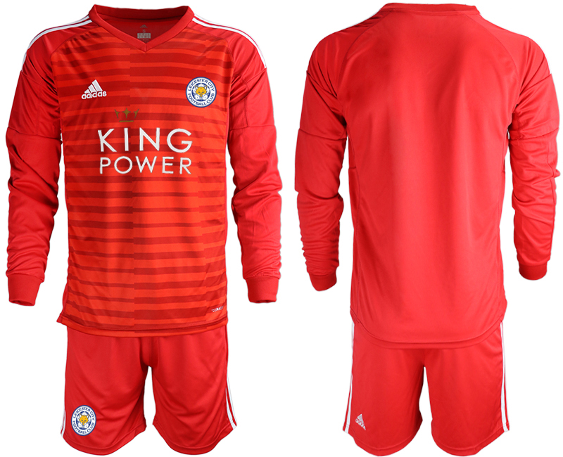 2018-19 Leicester City Red Long Sleeve Goalkeeper Soccer Jersey