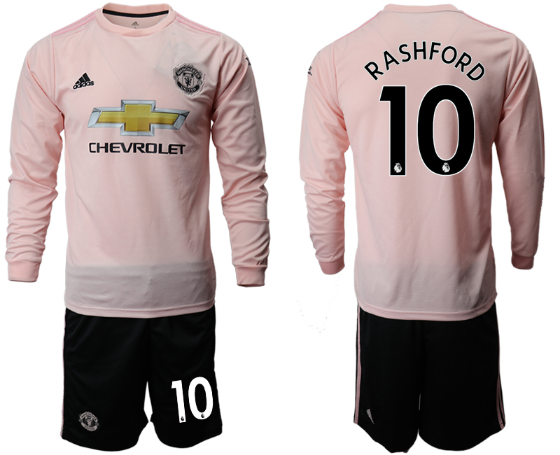 2018-19 Manchester United 10 RASHFORD Away Long Sleeve Soccer Jersey