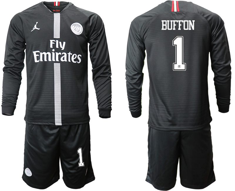 2018-19 Paris Saint-Germain 1 BUFFON Home Long Sleeve Jordan Soccer Jersey