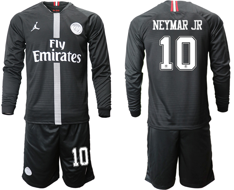 2018-19 Paris Saint-Germain 10 NEYMAR JR Home Long Sleeve Jordan Soccer Jersey