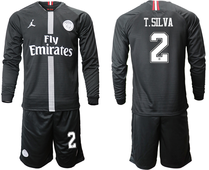 2018-19 Paris Saint-Germain 2 T.SILVA Home Long Sleeve Jordan Soccer Jersey
