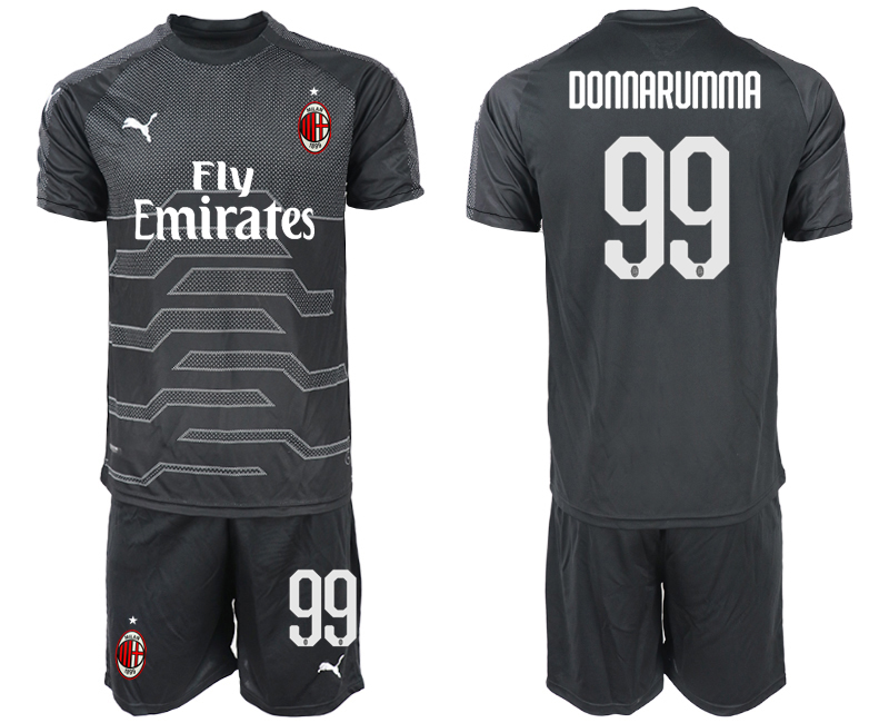 2018-19 AC Milan 99 DONNARUMMA Black Goalkeeper Soccer Jersey