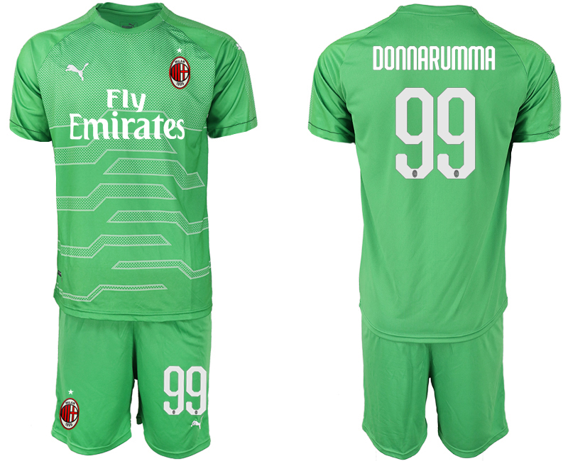 2018-19 AC Milan 99 DONNARUMMA Green Goalkeeper Soccer Jersey - Click Image to Close