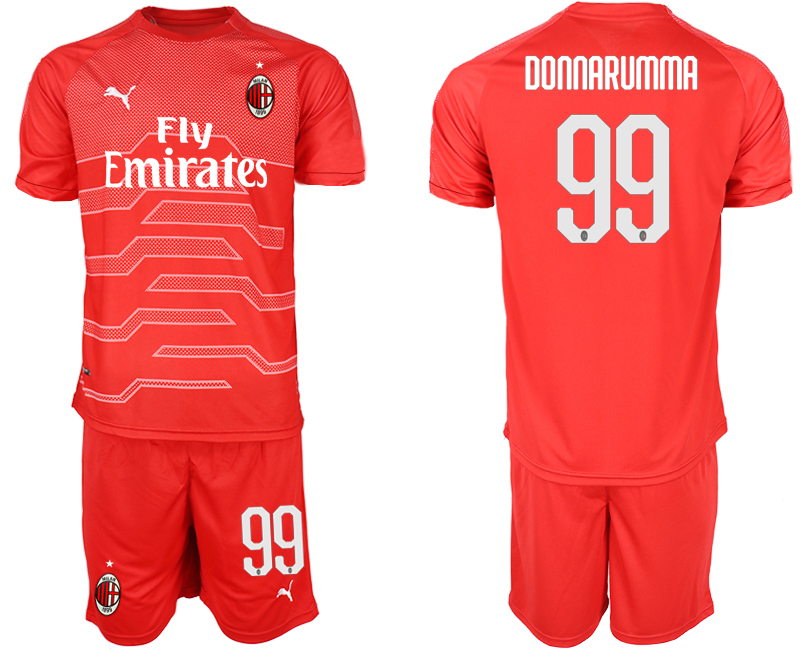 2018-19 AC Milan 99 DONNARUMMA Red Goalkeeper Soccer Jersey - Click Image to Close