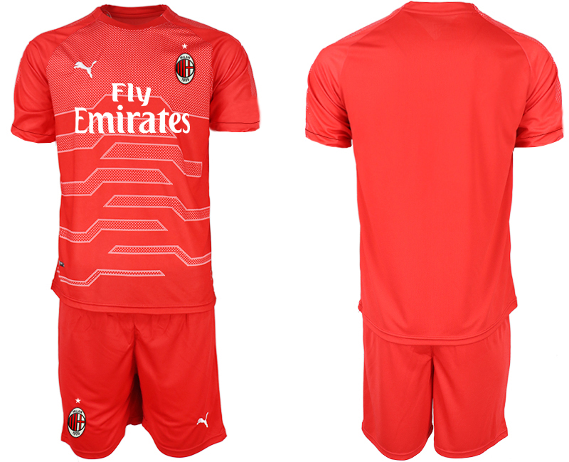 2018-19 AC Milan Red Goalkeeper Soccer Jersey - Click Image to Close