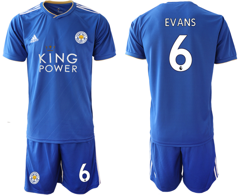 2018-19 Leicester City 6 EVANS Home Soccer Jersey - Click Image to Close