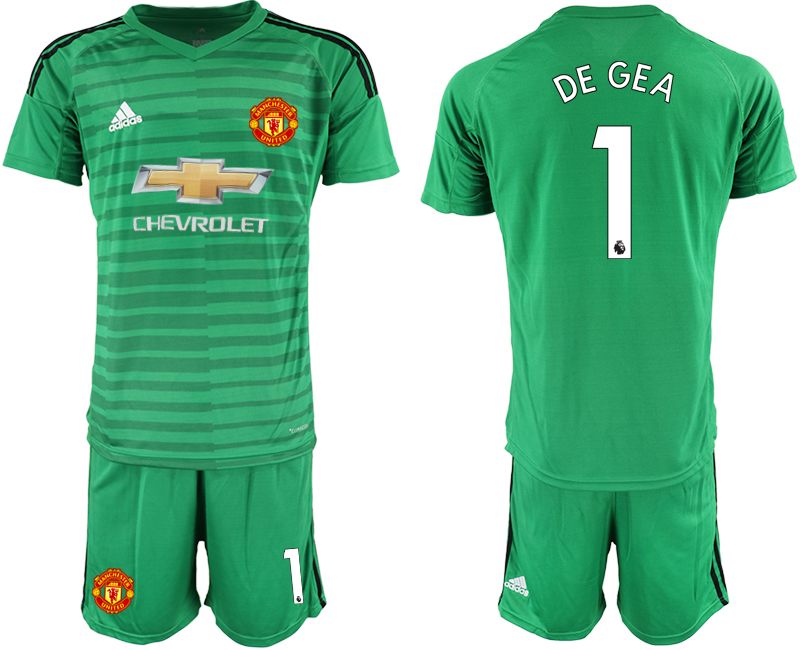 2018-19 Manchester United 1 DE GEA Green Goalkeeper Soccer Jersey