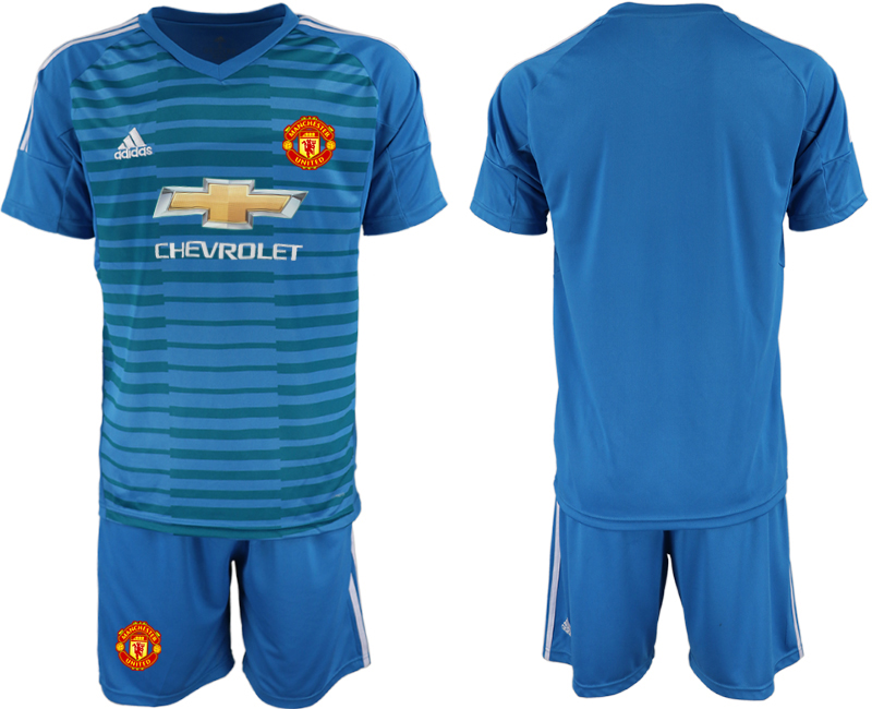 2018-19 Manchester United Blue Goalkeeper Soccer Jersey