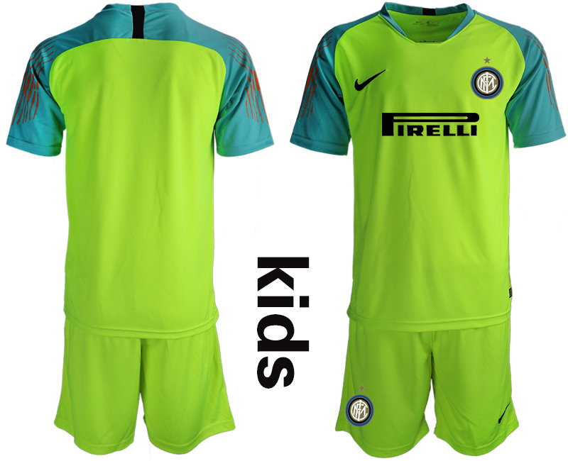 2018-19 Inter Milan Fluorescent Green Youth Goalkeeper Soccer Jersey