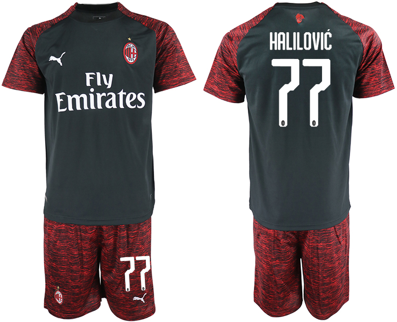 2018-19 AC Milan 77 HALILOVIC Third Away Soccer Jersey