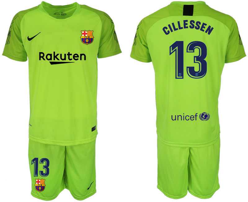 2018-19 Barcelona 13 CILLESSEN Fluorescent Green Goalkeeper Soccer Jersey