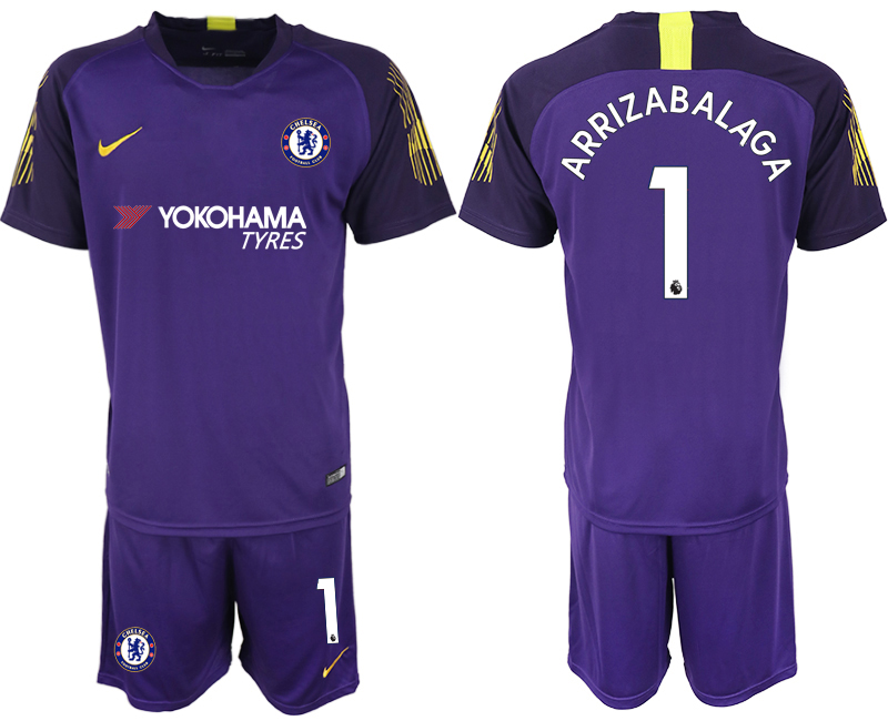 2018-19 Chelsea 1 ARRIZABALAGA Purple Goalkeeper Soccer Jersey