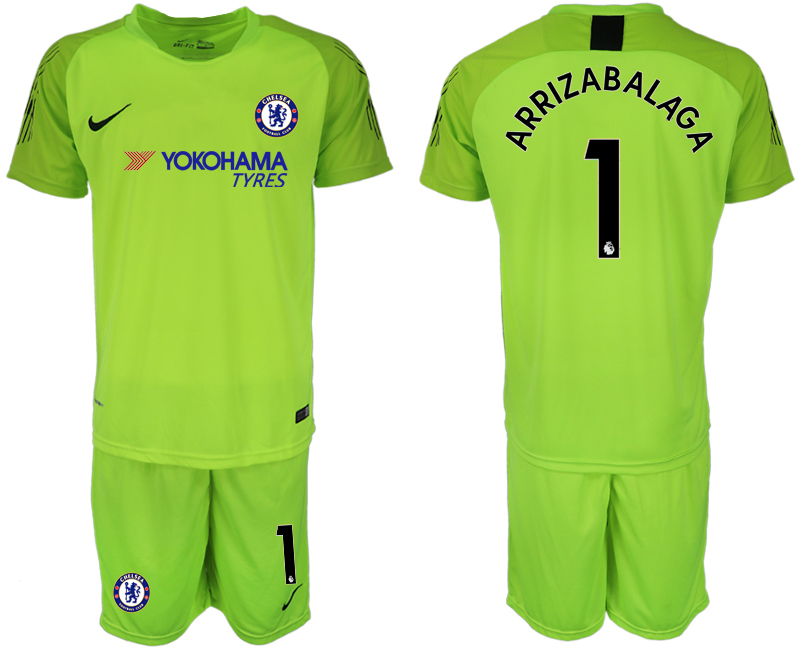 2018-19 Chelsea 1 ARRIZABALAGA Fluorescent Green Goalkeeper Soccer Jersey - Click Image to Close