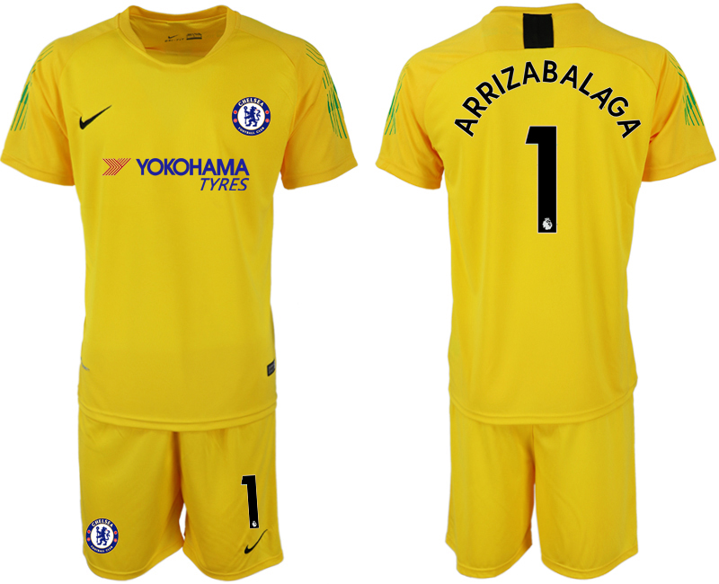 2018-19 Chelsea 1 ARRIZABALAGA Yellow Goalkeeper Soccer Jersey