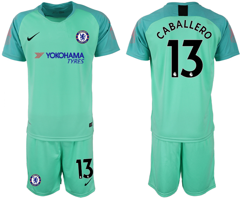 2018-19 Chelsea 13 CABALLERO Green Goalkeeper Soccer Jersey - Click Image to Close