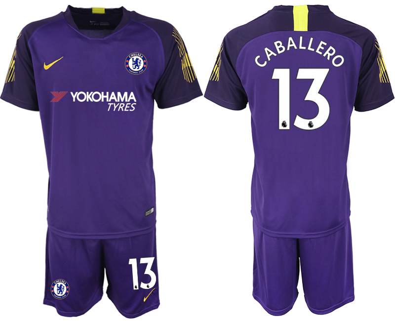 2018-19 Chelsea 13 CABALLERO Purple Goalkeeper Soccer Jersey - Click Image to Close