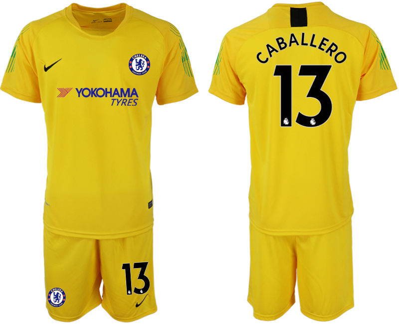 2018-19 Chelsea 13 CABALLERO Yellow Goalkeeper Soccer Jersey - Click Image to Close