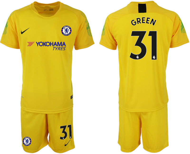 2018-19 Chelsea 31 GREEN Green Yellow Soccer Jersey