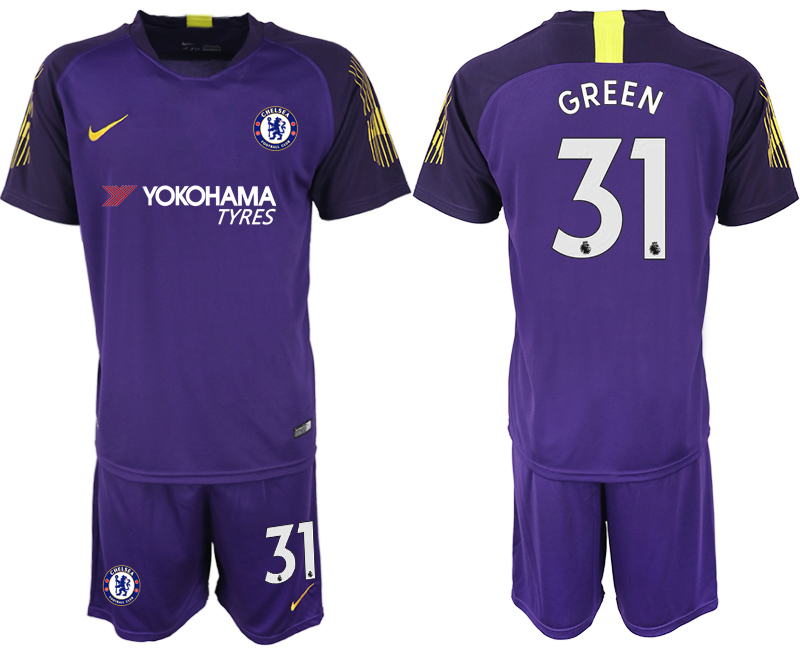 2018-19 Chelsea 31 GREEN Purple Goalkeeper Soccer Jersey - Click Image to Close