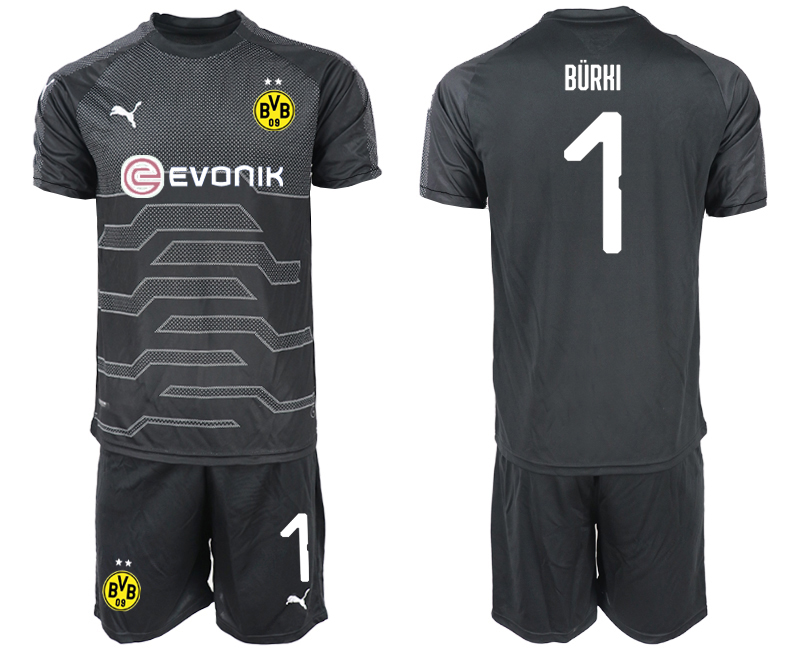 2018-19 Dortmund 1 BURKI Black Goalkeeper Soccer Jersey