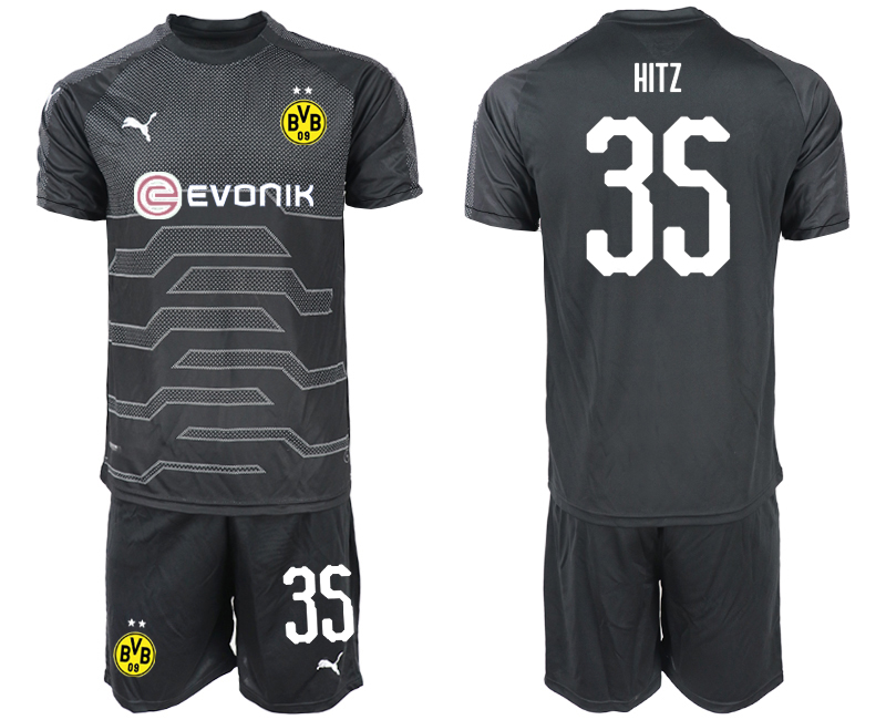 2018-19 Dortmund 35 HITZ Black Goalkeeper Soccer Jersey
