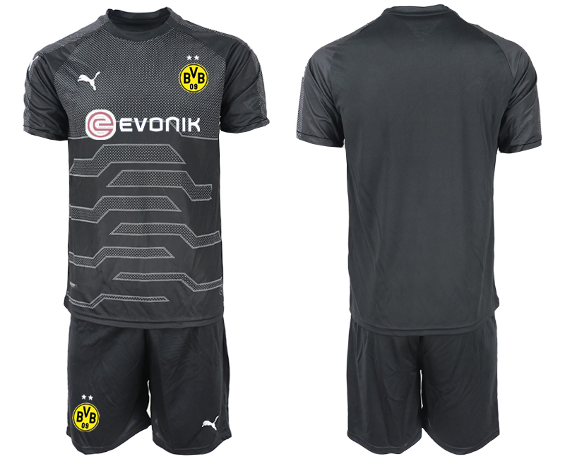 2018-19 Dortmund Black Goalkeeper Soccer Jersey