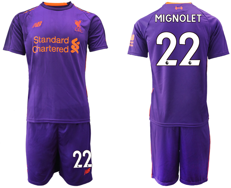 2018-19 Liverpool 22 MIGNOLET Away Soccer Jersey